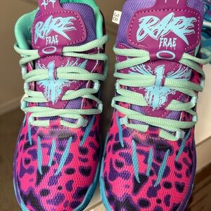 Kids Youth Colorful Leopard Athletic Sneakers Pink Purple Teal Running Shoes